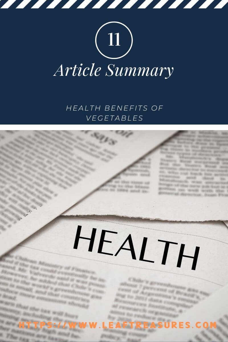 health benefits of vegetables